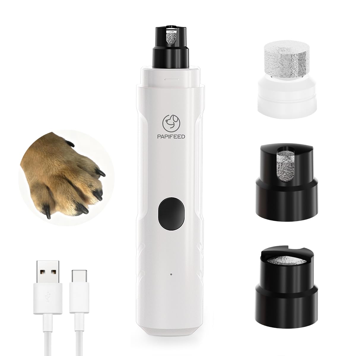 Ultra Quiet 3-Speed Rechargeable Dog Nail Grinder with LED Light L234111