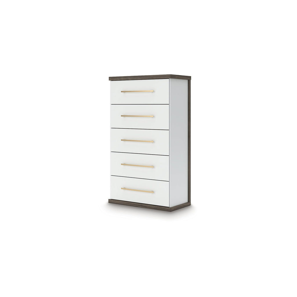 Contemporary 5-Drawer Chest with Walnut Finish E4729
