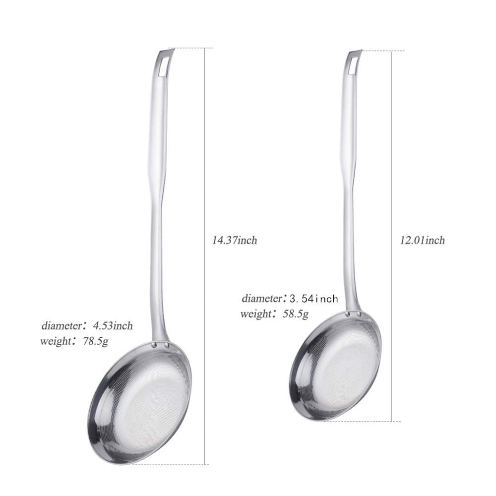 Set of 2 Fine Mesh Stainless Steel Strainers with Long Handle W559