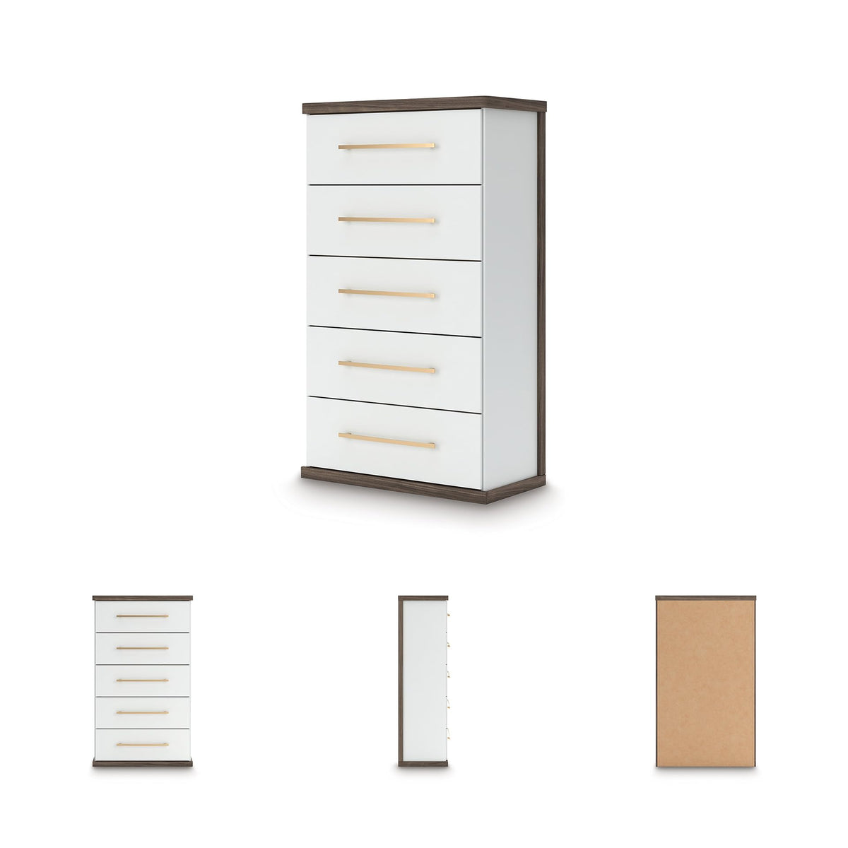 Contemporary 5-Drawer Chest with Walnut Finish E4729