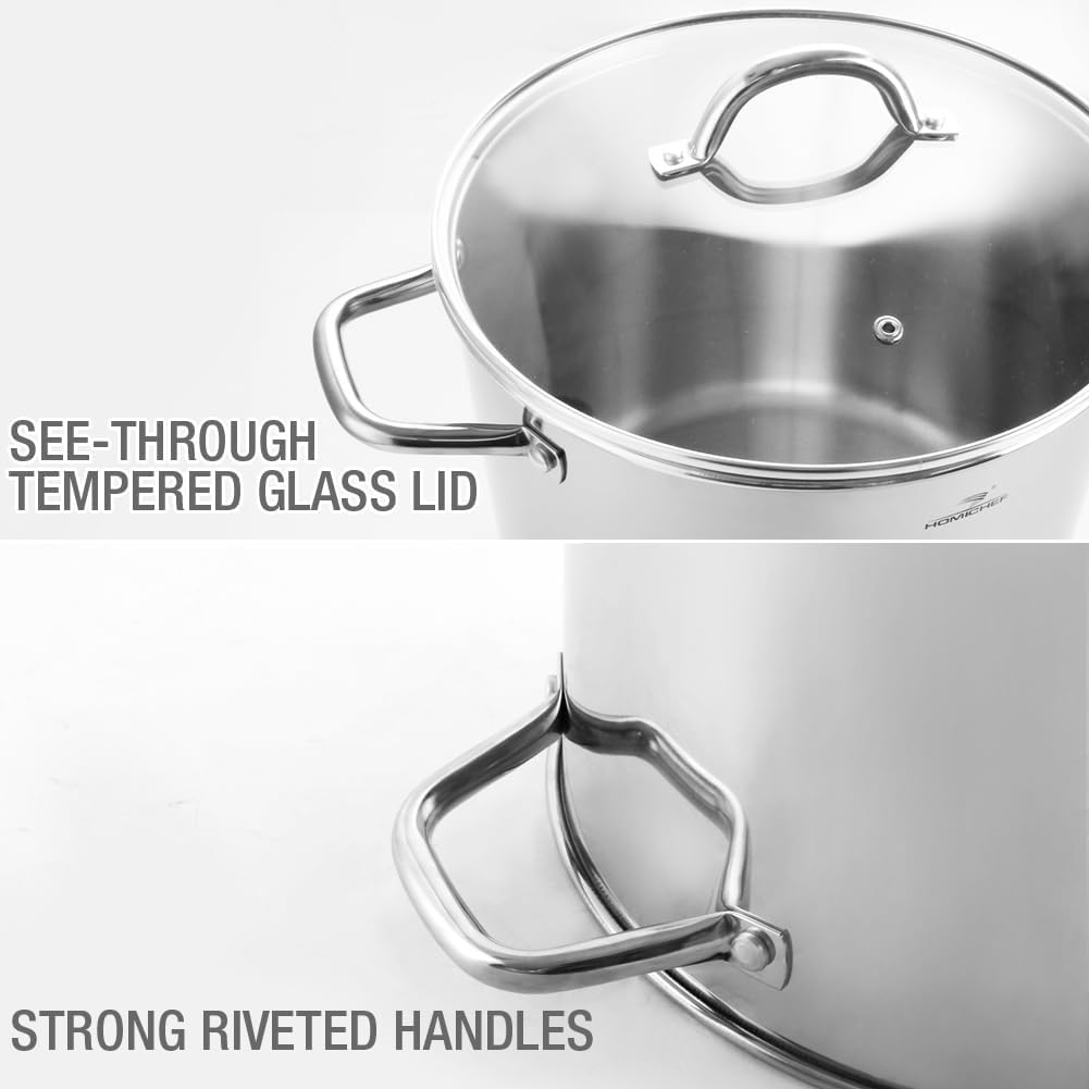 24 Quart Stainless Steel Stockpot with Lid A72799