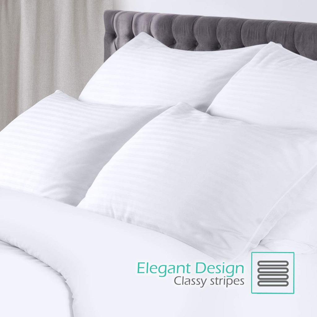 King Size Set of 2 Down Alternative Cotton Bed Pillows R165413