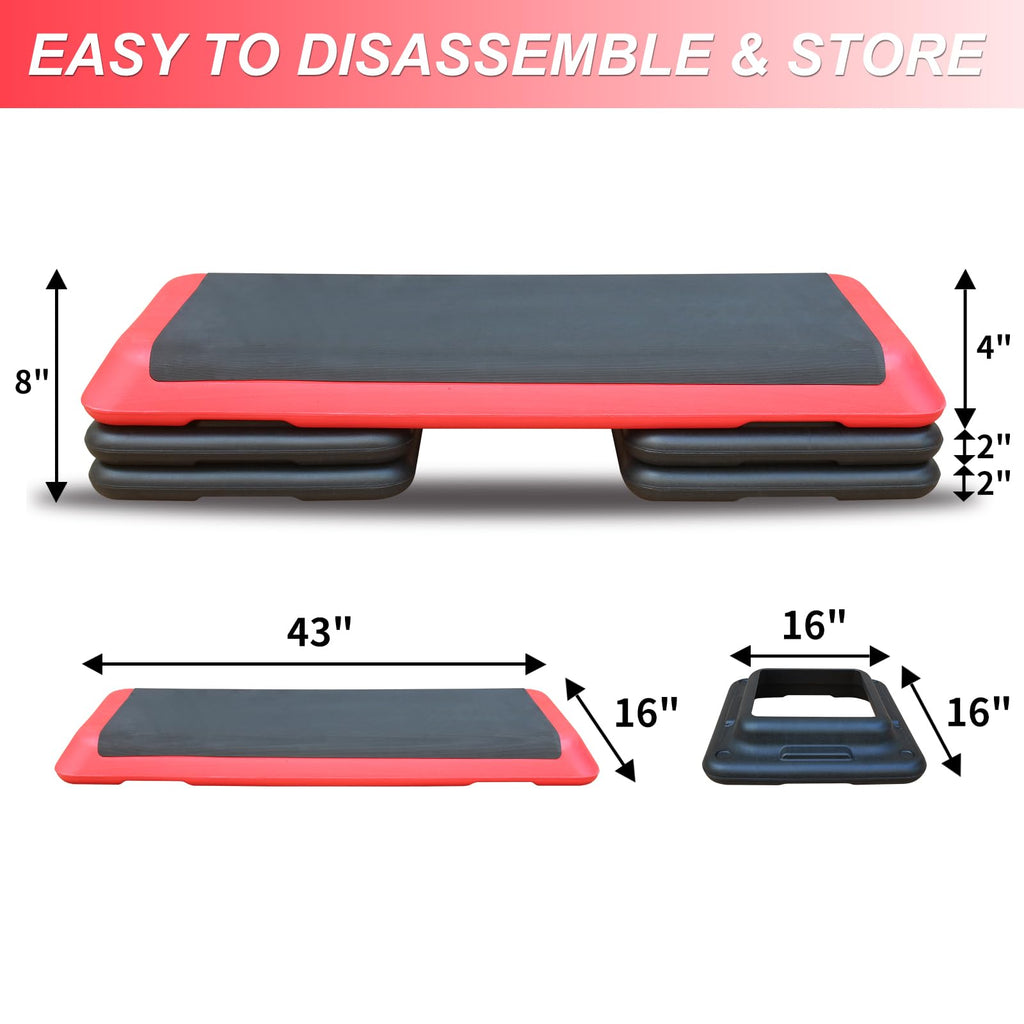 Height Adjustable Aerobic Step Platform with Risers Y8161
