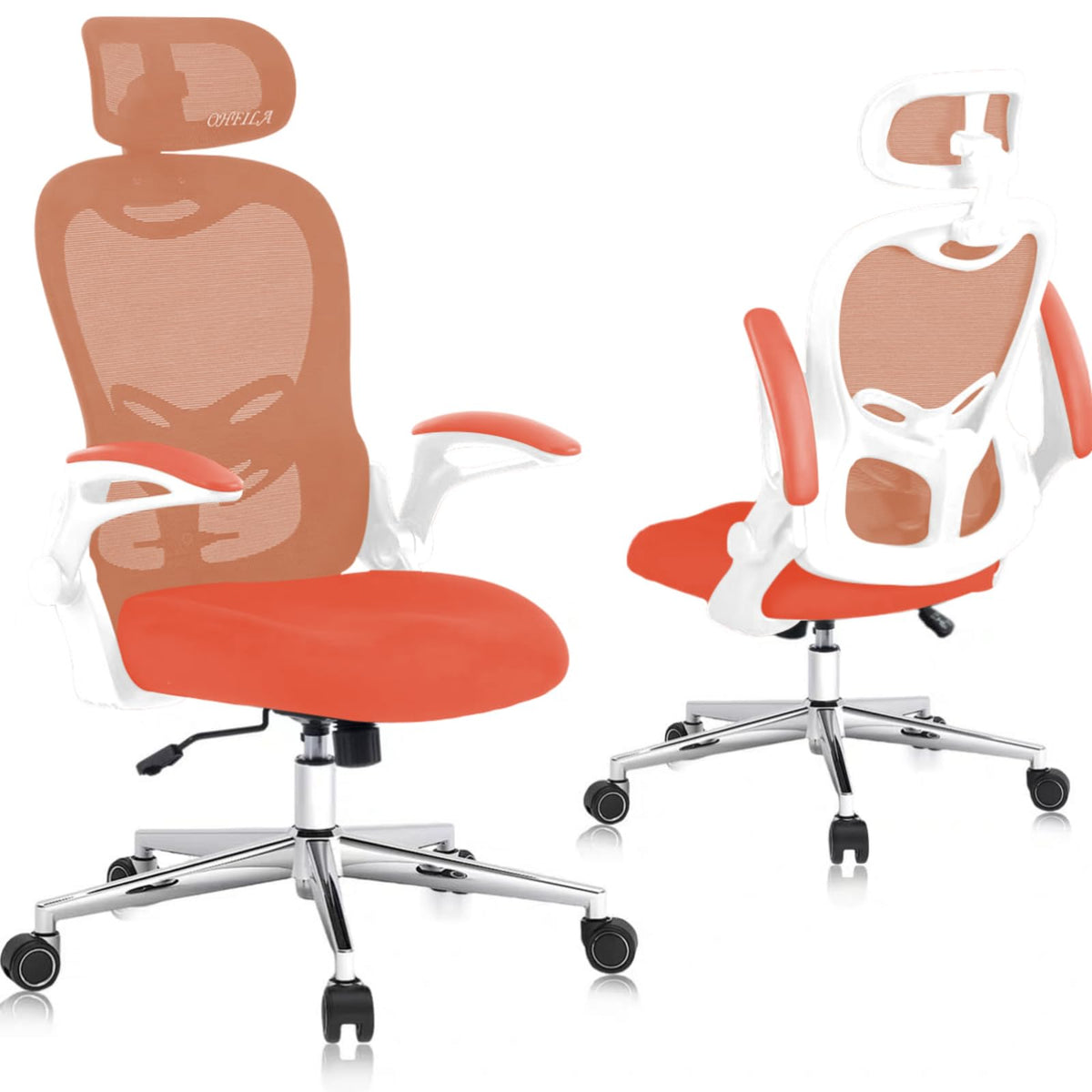Ergonomic Breathable Mesh Office Chair with Flip-Up Arms C623