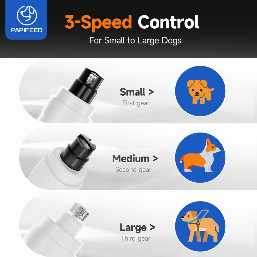 Ultra Quiet 3-Speed Rechargeable Dog Nail Grinder with LED Light L234111