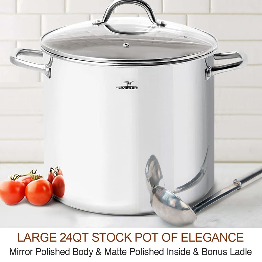 24 Quart Stainless Steel Stockpot with Lid A72799