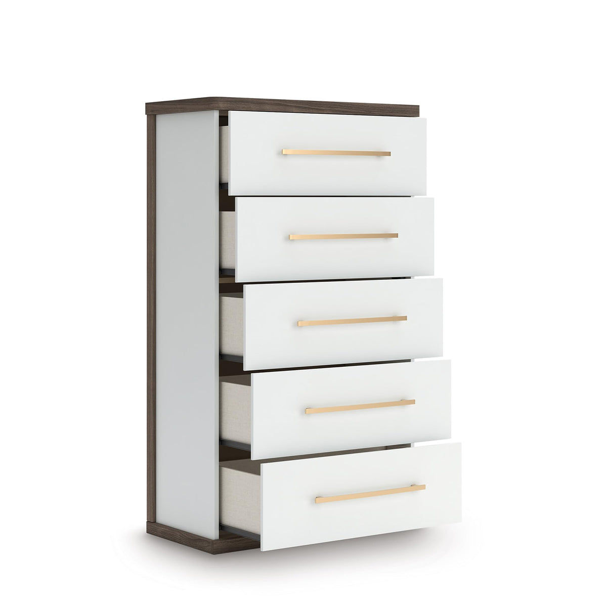 Contemporary 5-Drawer Chest with Walnut Finish E4729