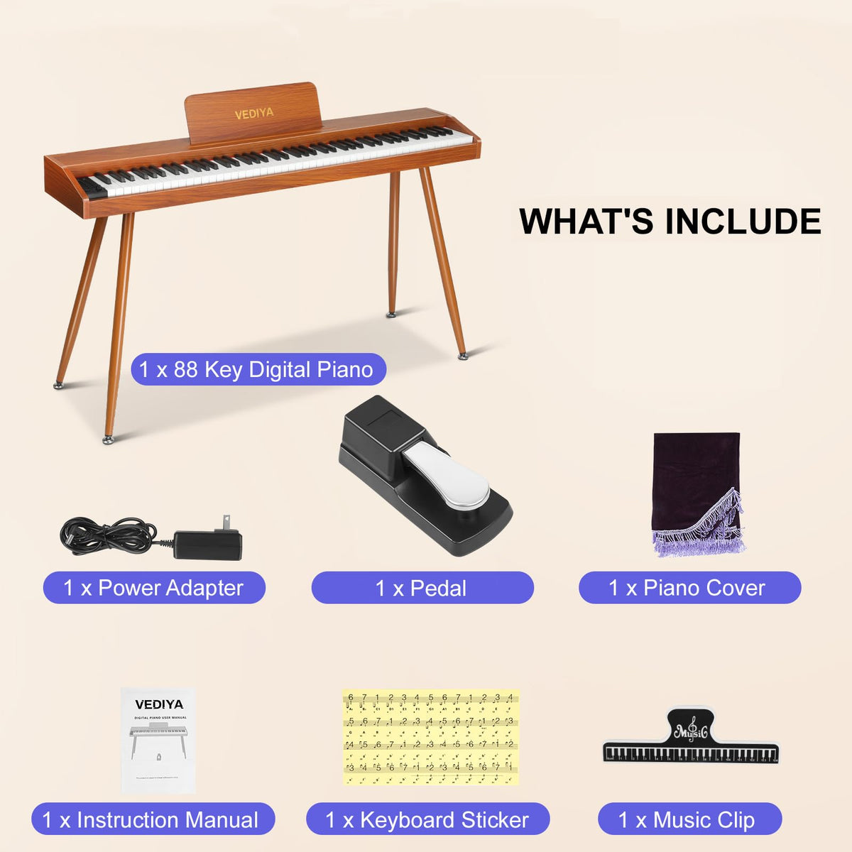 88 Key Semi-Weighted Digital Piano S723535