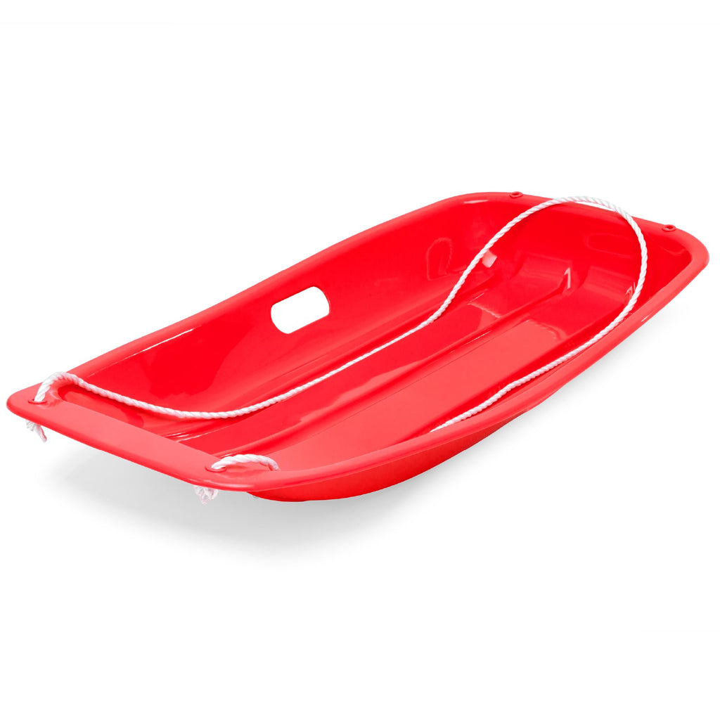 35in Kids Plastic Toboggan Snow Sled with Pull Rope R14595