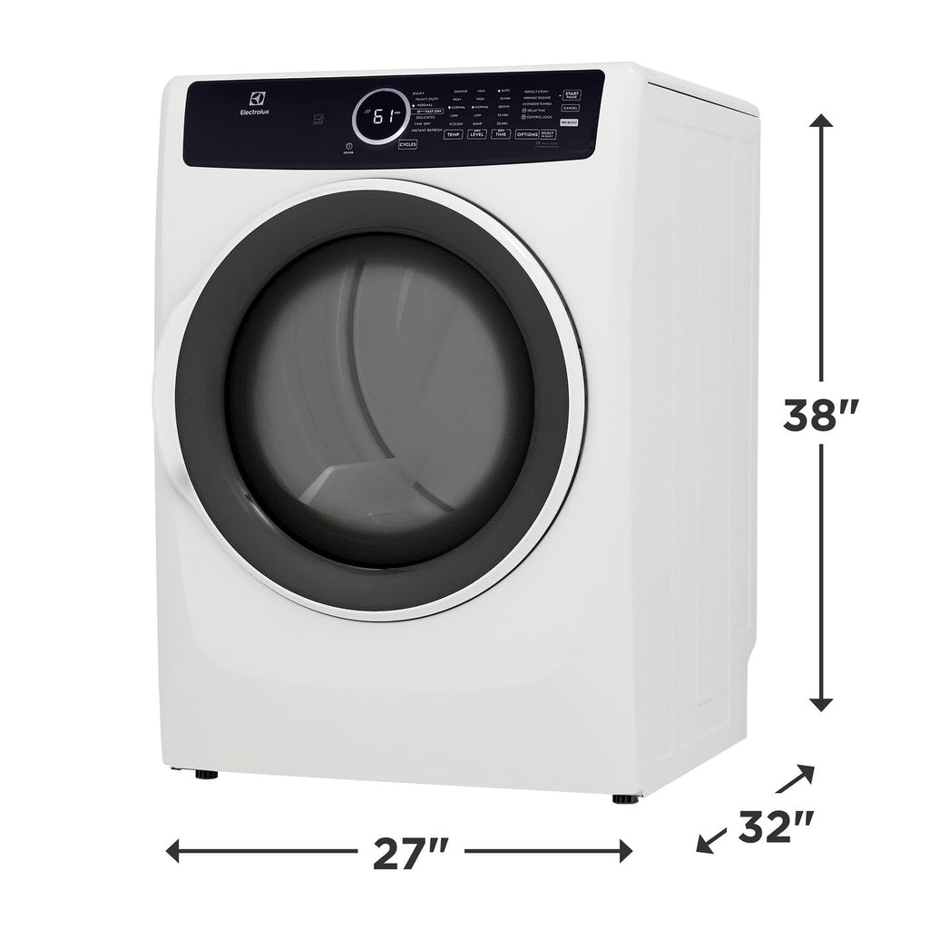 8 cu. ft. Electric Dryer with Instant Refresh in White R785