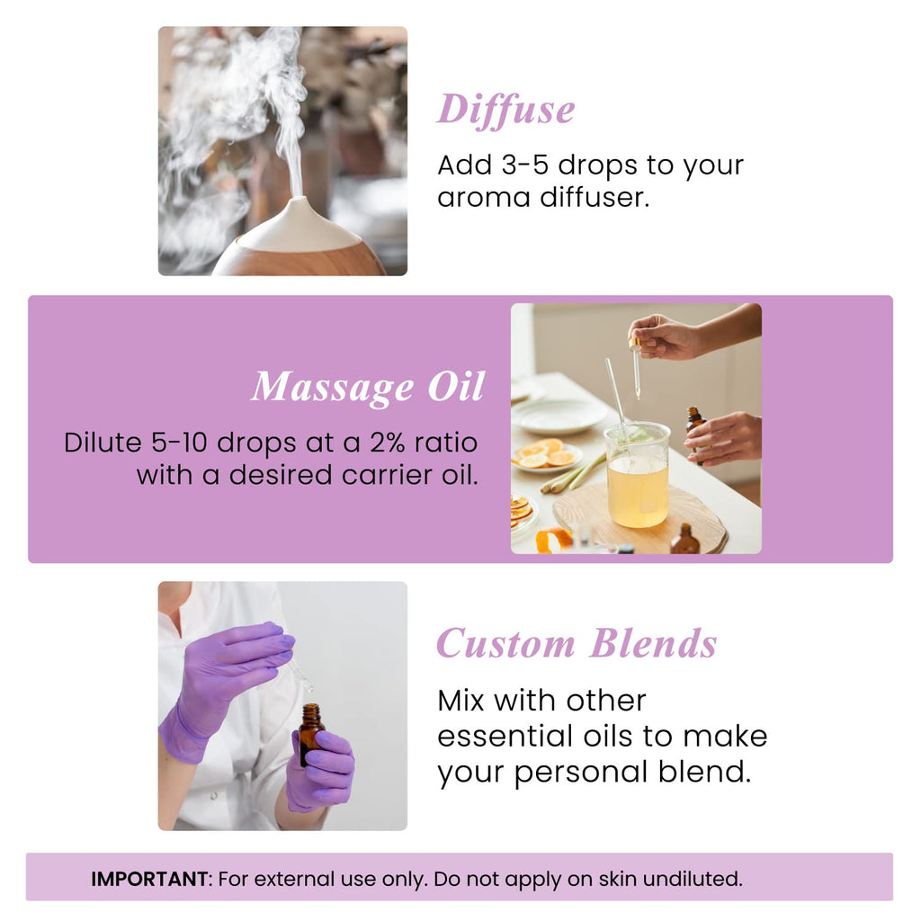 Peppermint Tea Tree Lavender Essential Oil Set 4 Fl. Oz J86643
