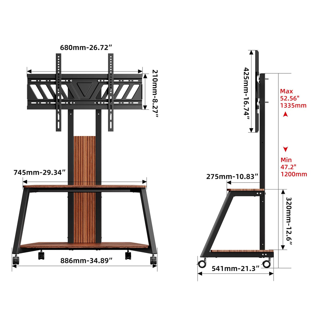 Heavy Duty Mobile TV Stand with Wheels V7962
