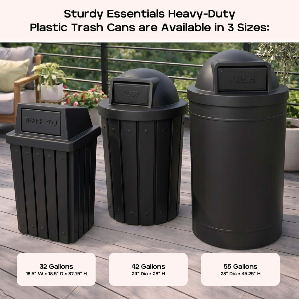 32 Gallon Outdoor Trash Can with Lid T512