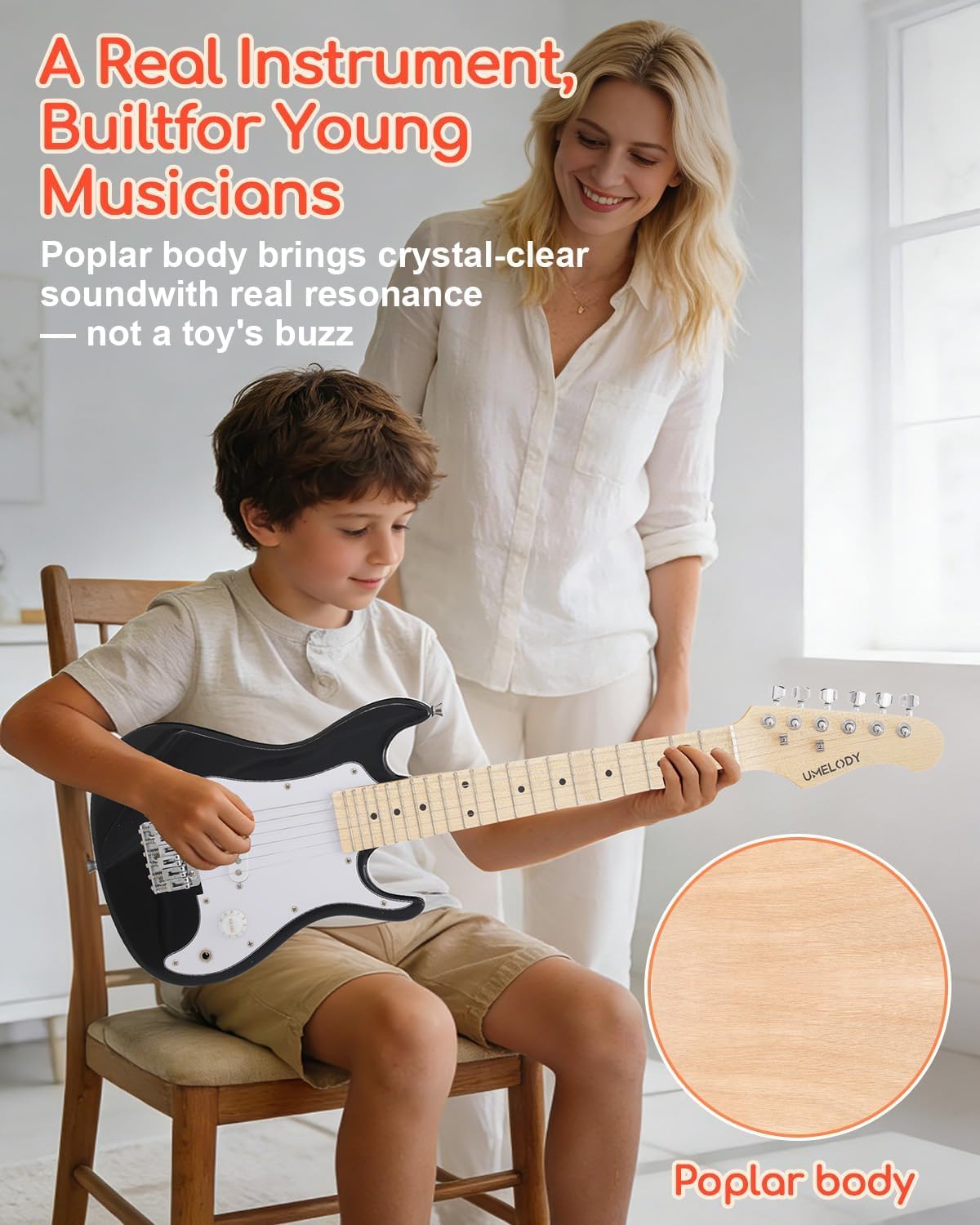 30 Inch Kids Electric Guitar Starter Kit with Amplifier and Accessories T2665