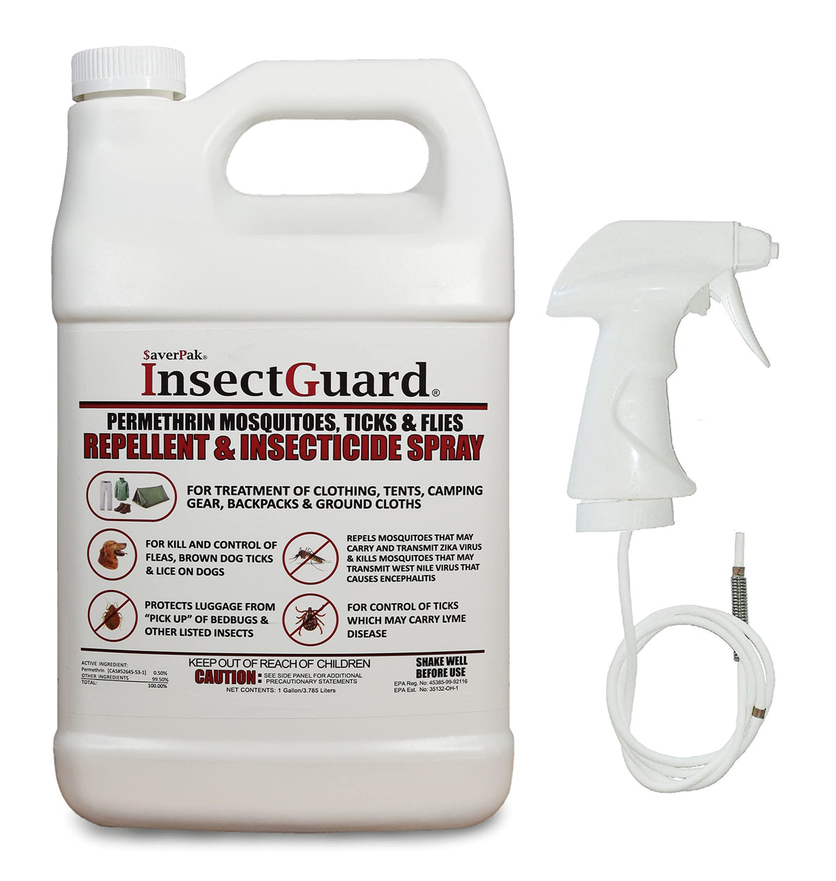 Permethrin Mosquitoes, Ticks and Flies Repellent & Insecticide Spray Gallon (128oz) Y3316