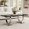 50" Black and Silver Coffee Table U350530