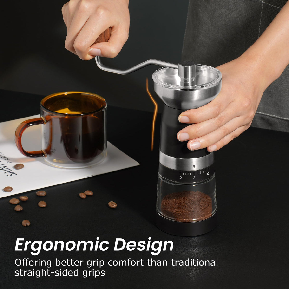Manual Coffee Grinder Stainless Steel Conical Burr V215612