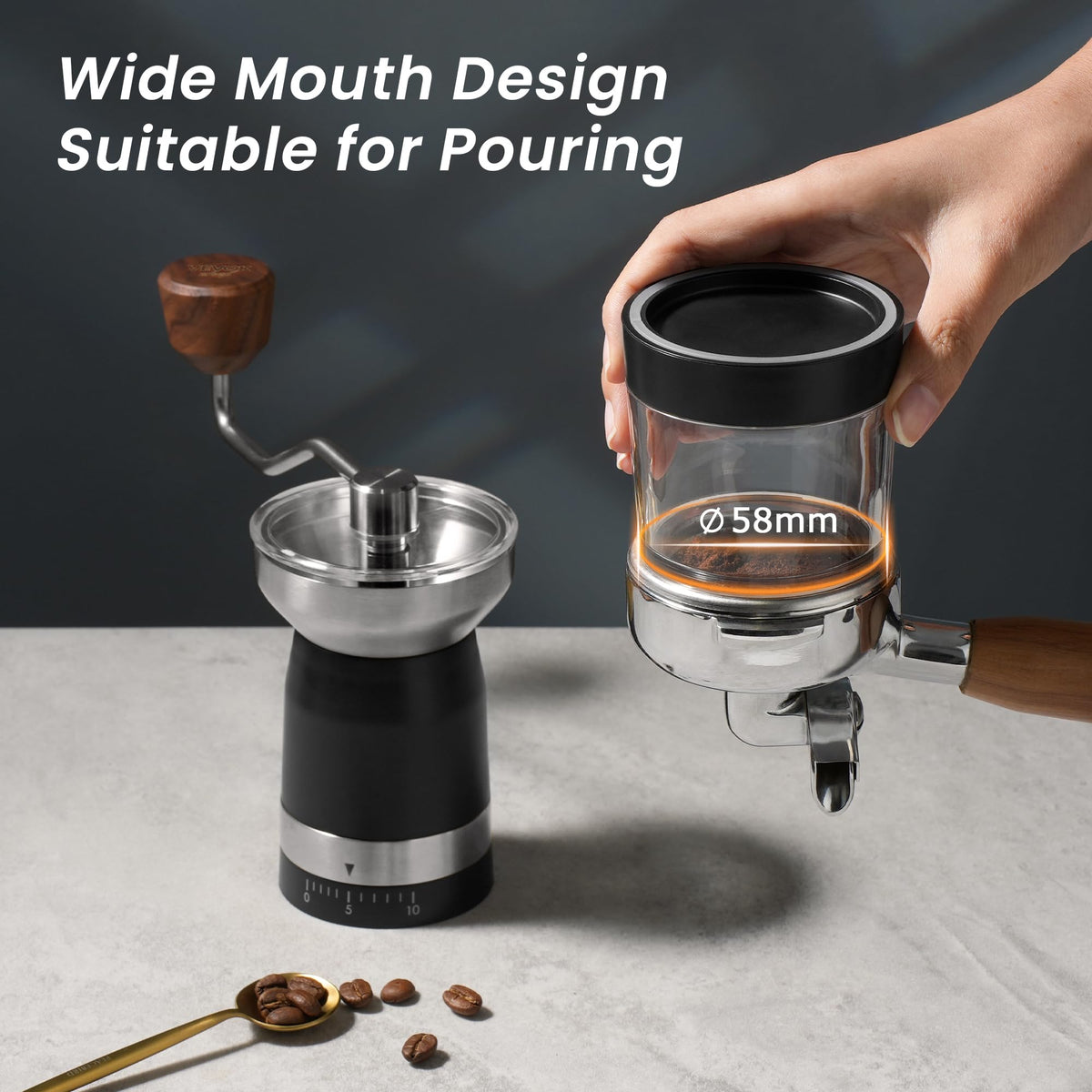 Manual Coffee Grinder Stainless Steel Conical Burr V215612