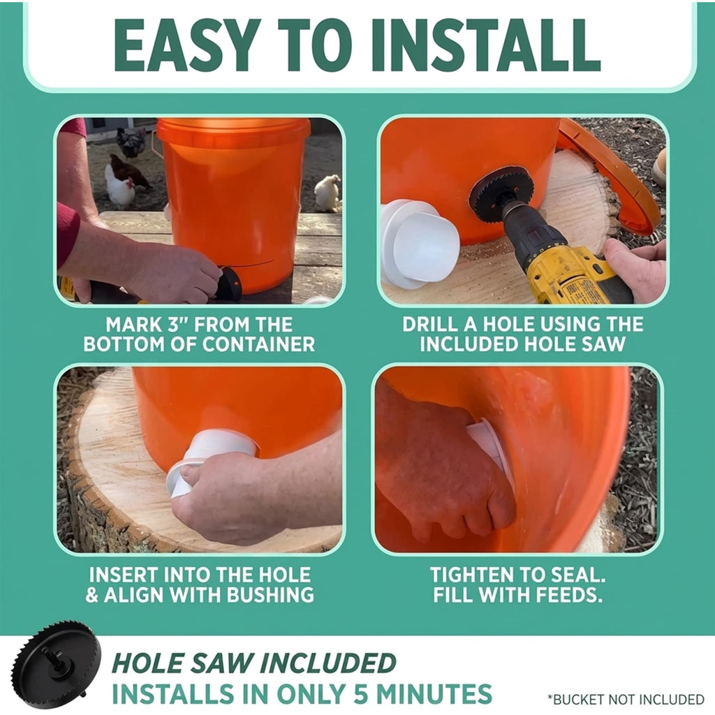 Chicken Feeder and Waterer Set with 3 Ports K882656