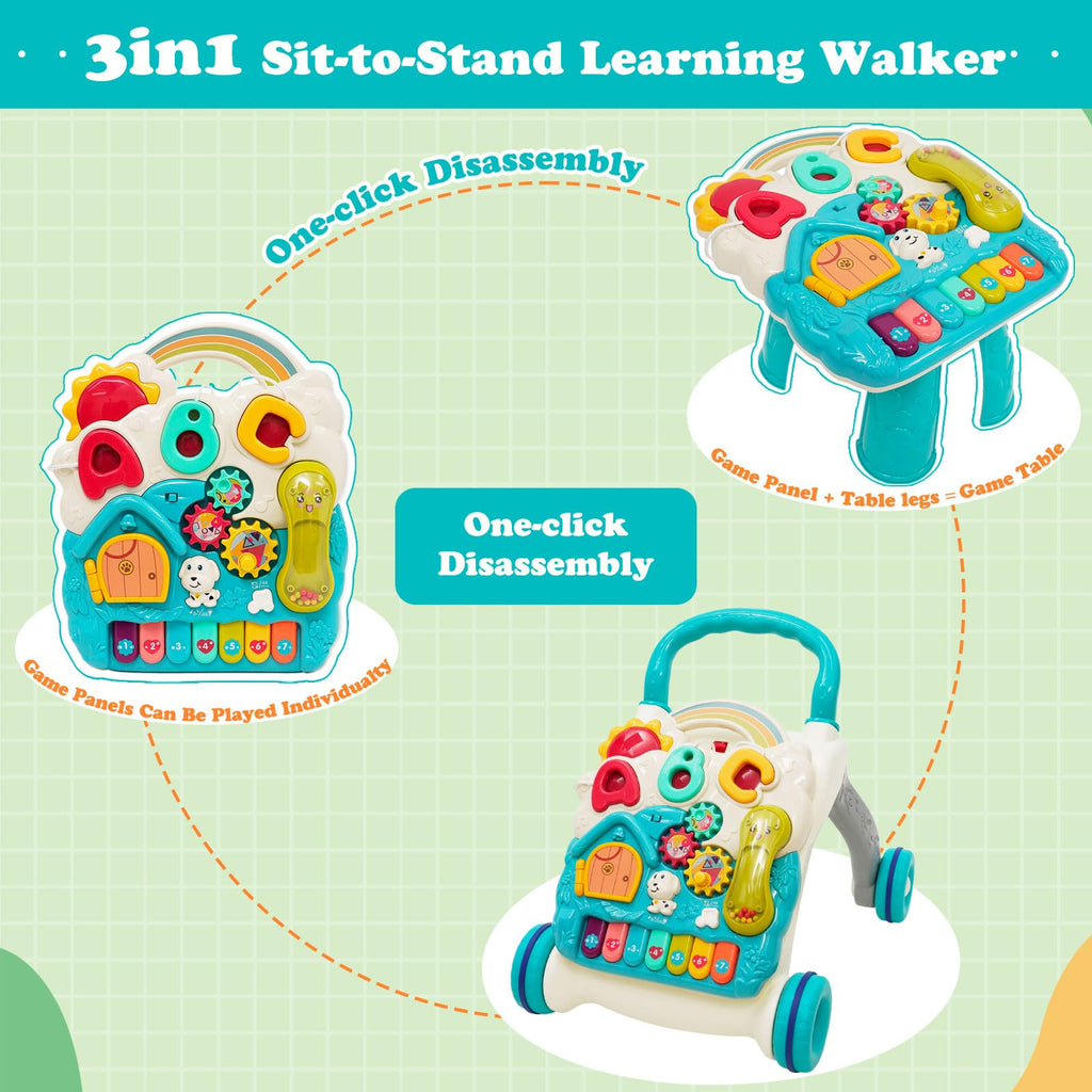 3 in 1 Baby Walker with Sounds Music Play Panel G38081