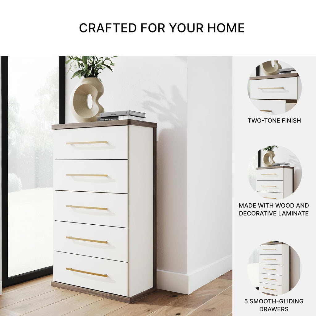 Contemporary 5-Drawer Chest with Walnut Finish E4729