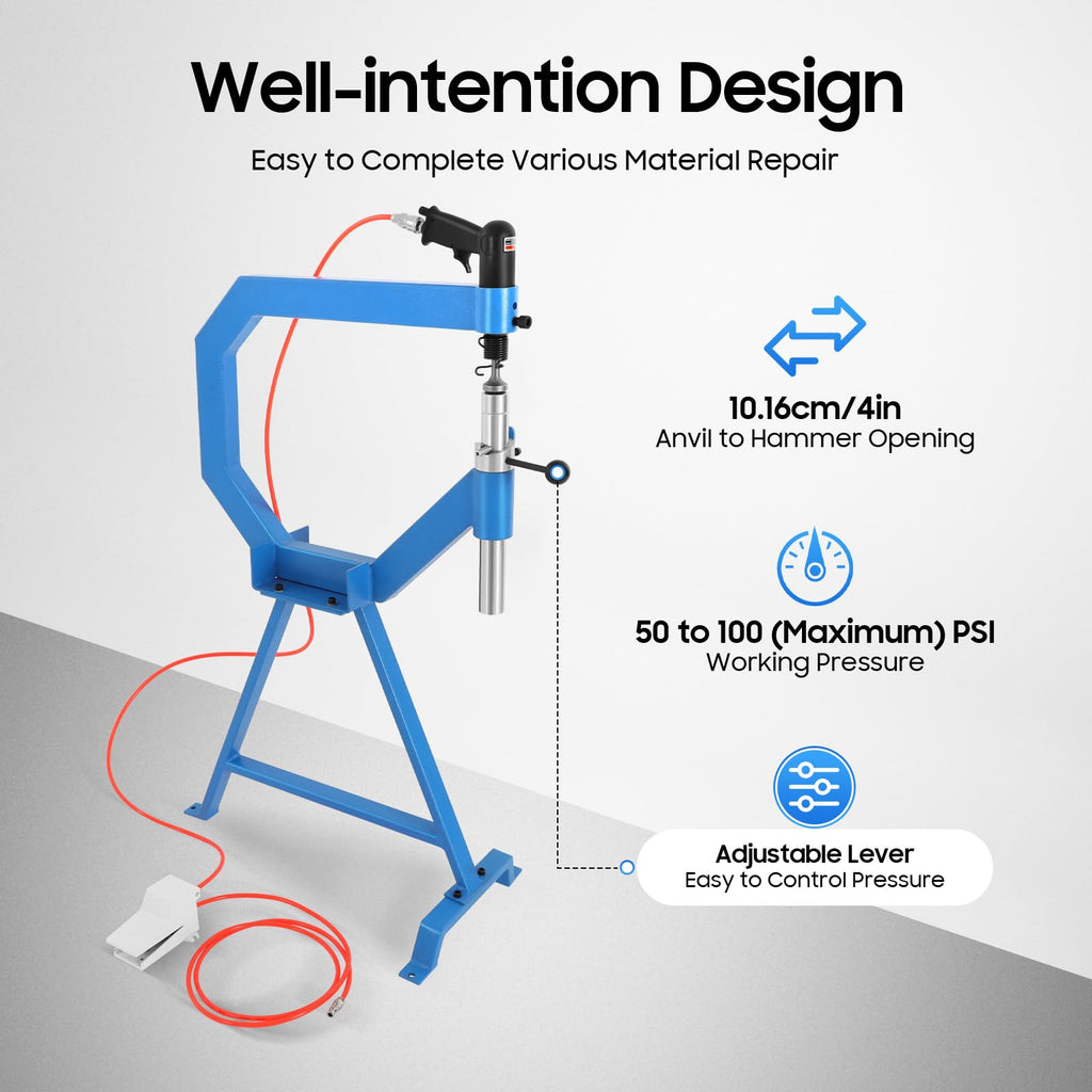 Pneumatic Planishing Hammer with Foot Pedal and Steel Stand S67222