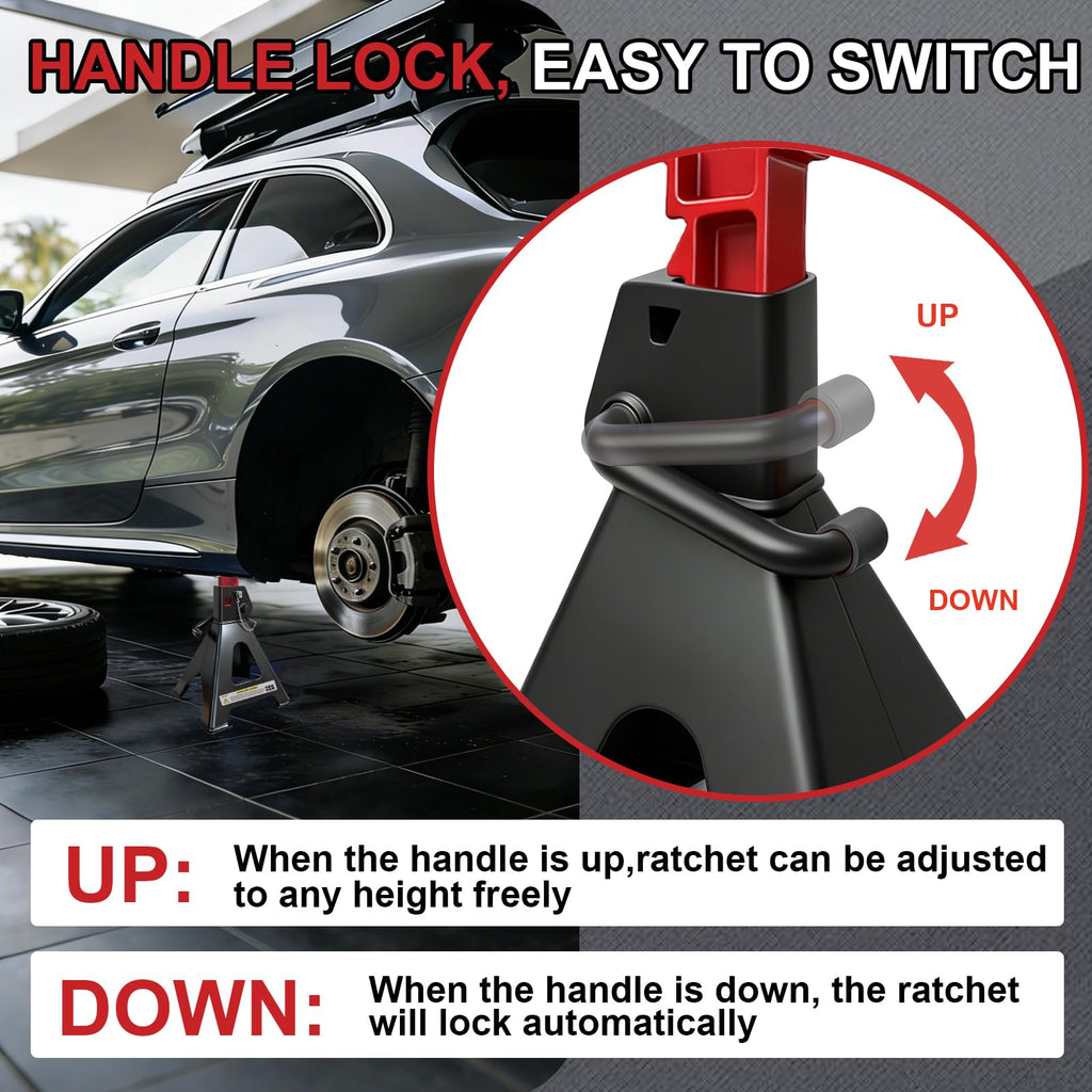 3 Ton Heavy Duty Car Jack Stands with Double Locking D16387
