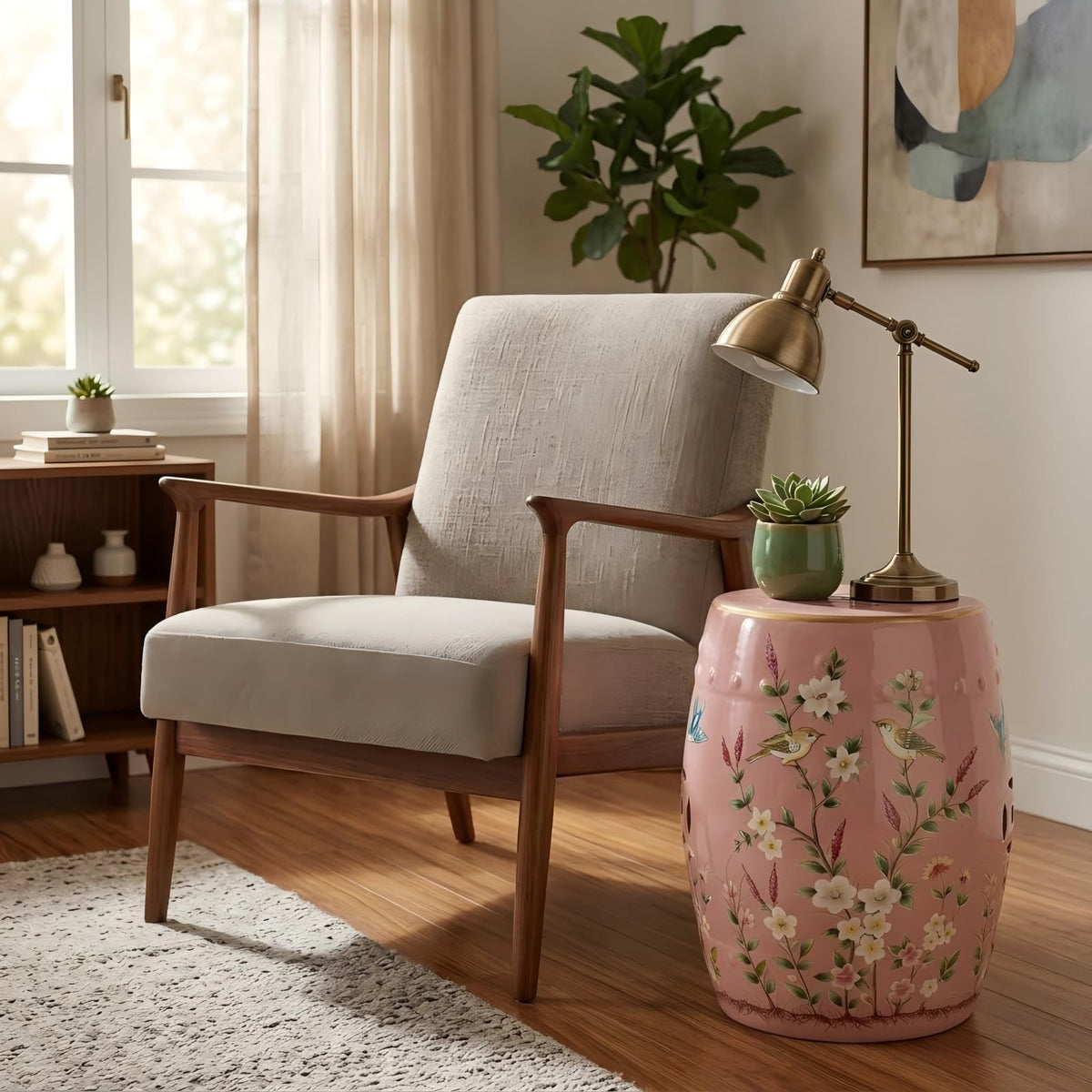 Hand-Painted Ceramic Garden Stool J78043