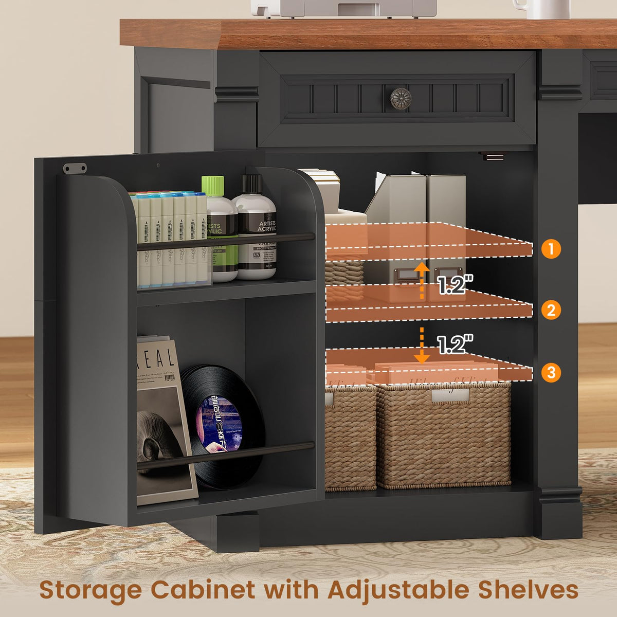L Shaped Office Desk with 4 Drawers J48619