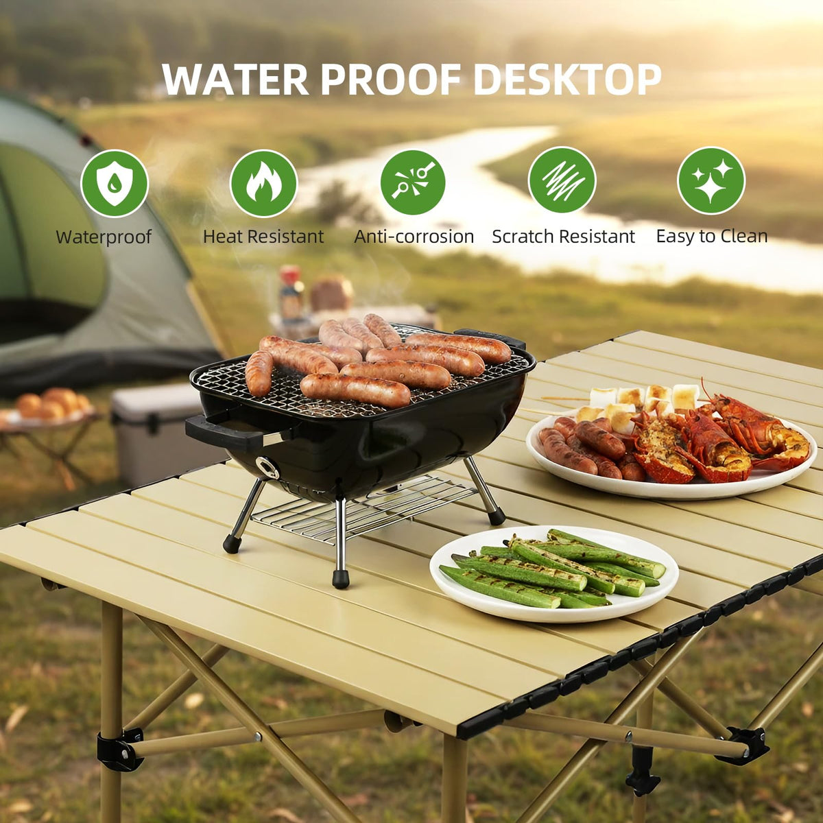 Folding Camping Table with Carry Bag W459165