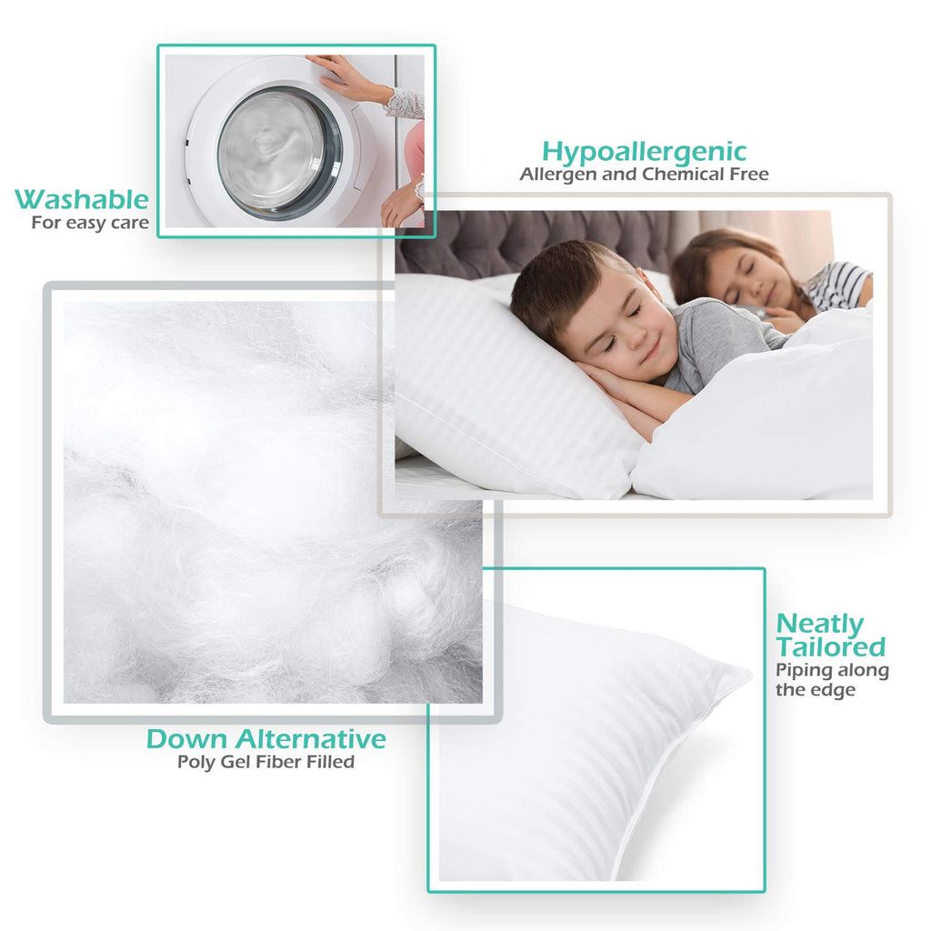 King Size Set of 2 Down Alternative Cotton Bed Pillows R165413