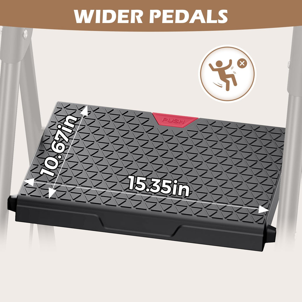 2-Step Folding Steel Step Stool with Handrail E428330