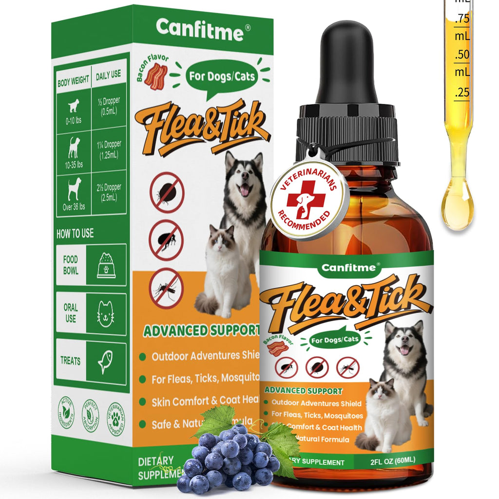 Flea and Tick Prevention Liquid Drops with Multivitamin G264