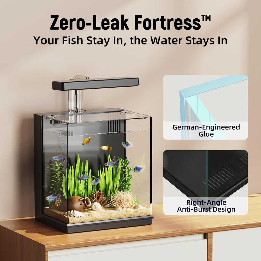 2 Gallon Betta Fish Tank with Filter & Light O5873