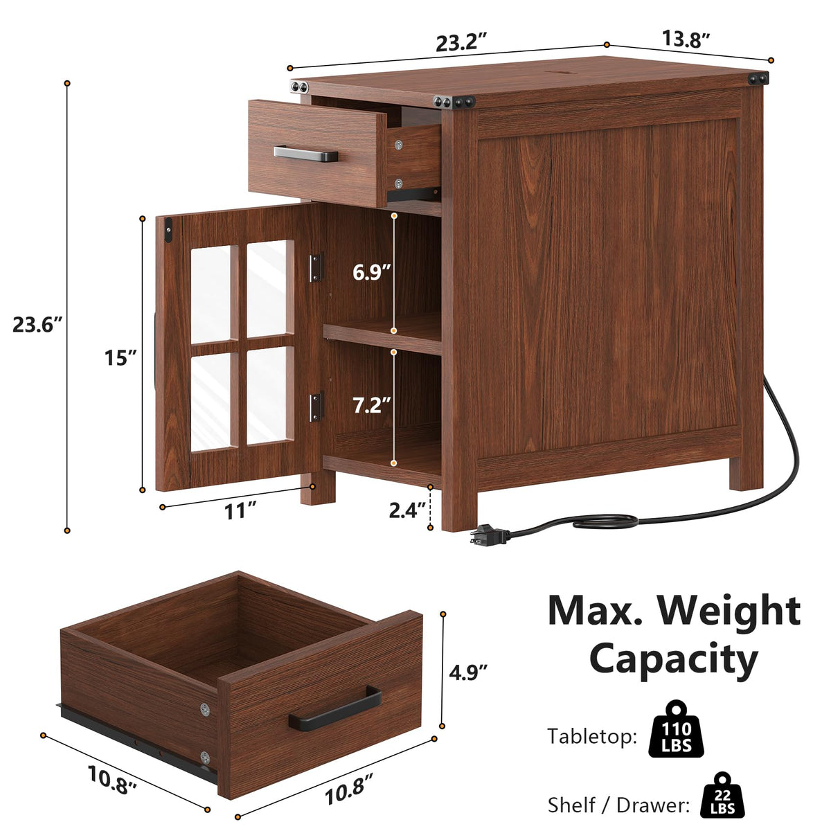 End Table with Charging Station I9423