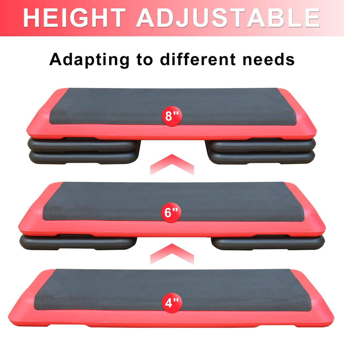 Height Adjustable Aerobic Step Platform with Risers Y8161