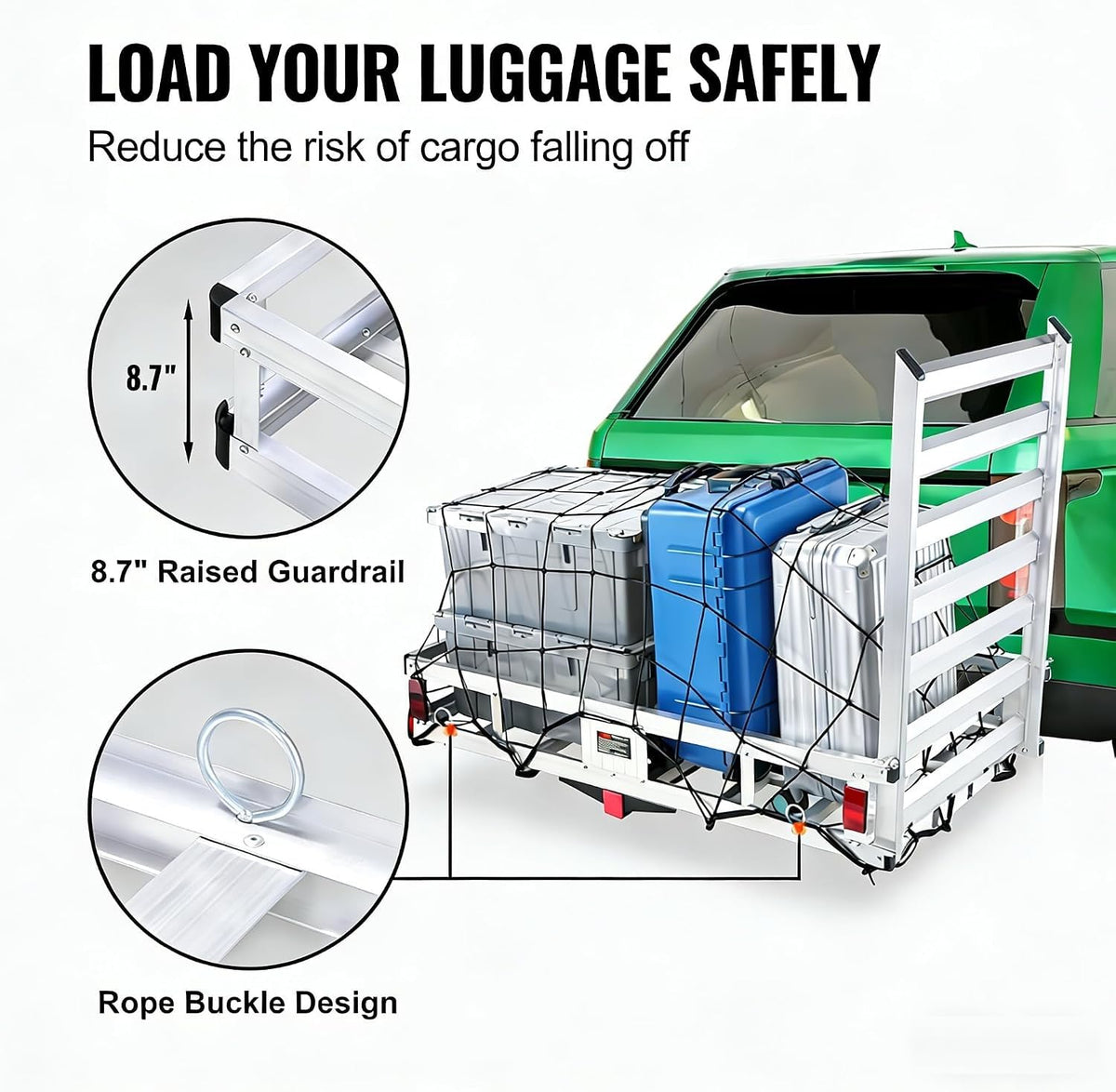 Aluminum Hitch Cargo Carrier with Folding Ramp A1240
