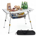 Camping Table Portable Foldable with Adjustable Legs & Storage Layer Q103731