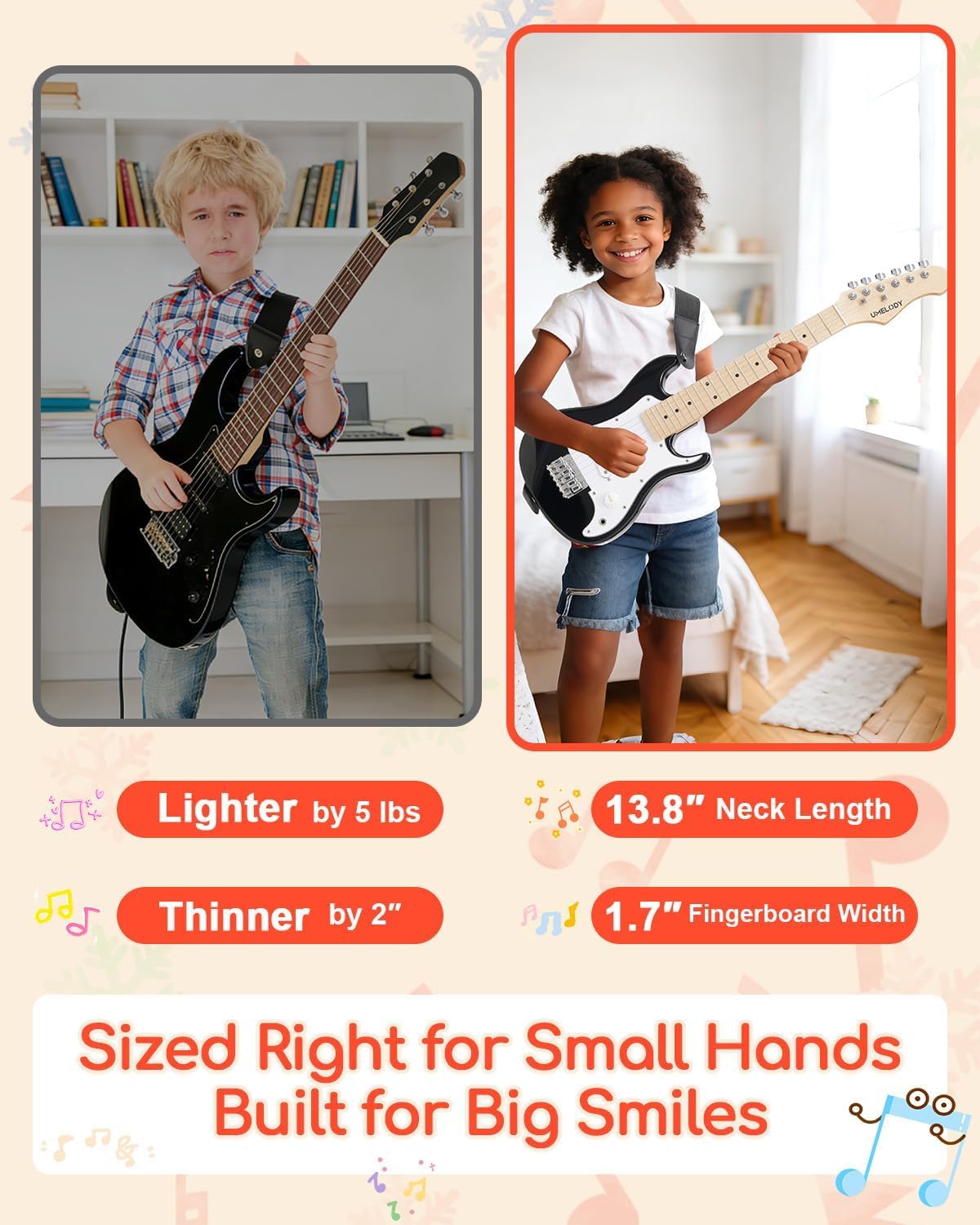 30 Inch Kids Electric Guitar Starter Kit with Amplifier and Accessories T2665