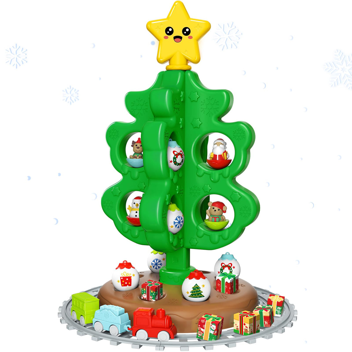 Colorful Plastic Finger Puppets Christmas Tree E392222