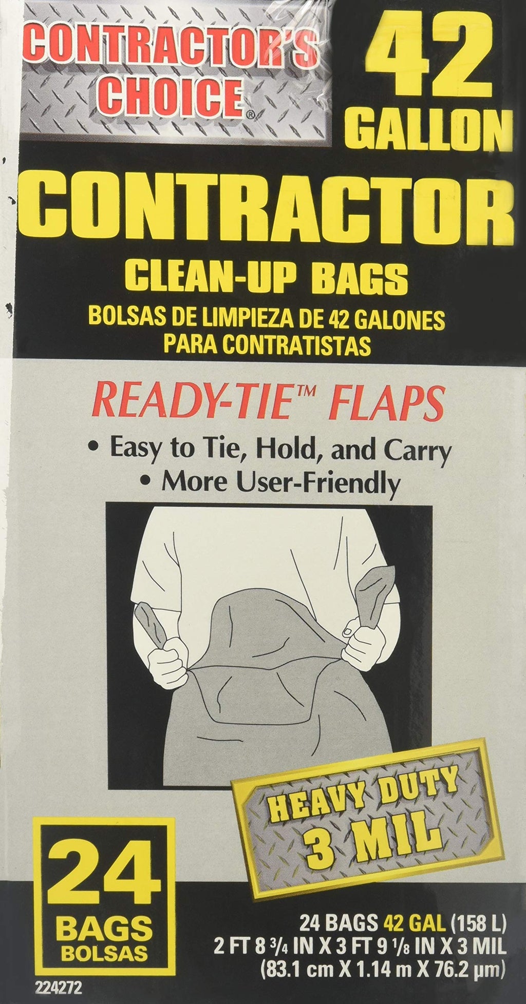 42-Gallon Outdoor Construction Trash Bags V79546
