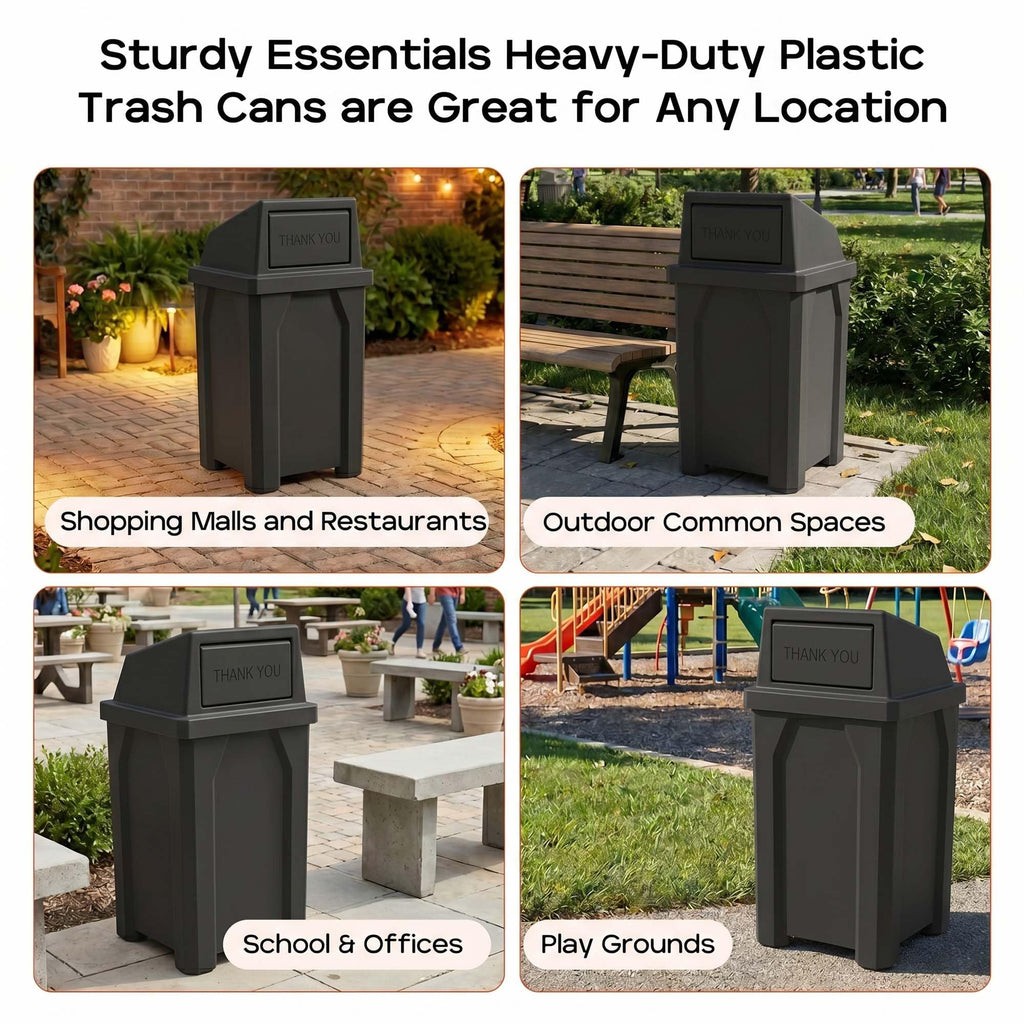 32 Gallon Outdoor Trash Can with Lid T512