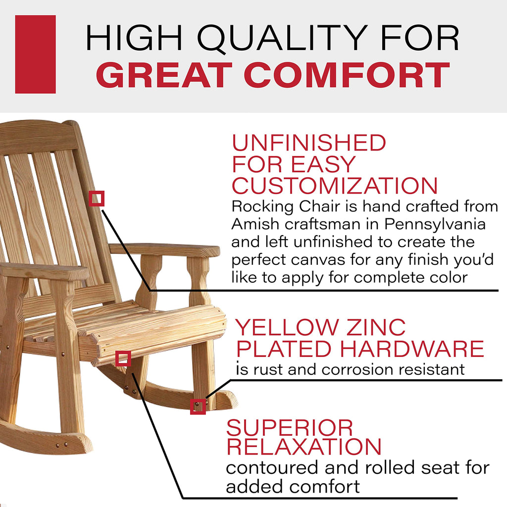 Heavy Duty Pressure Treated Rocking Chair Q456