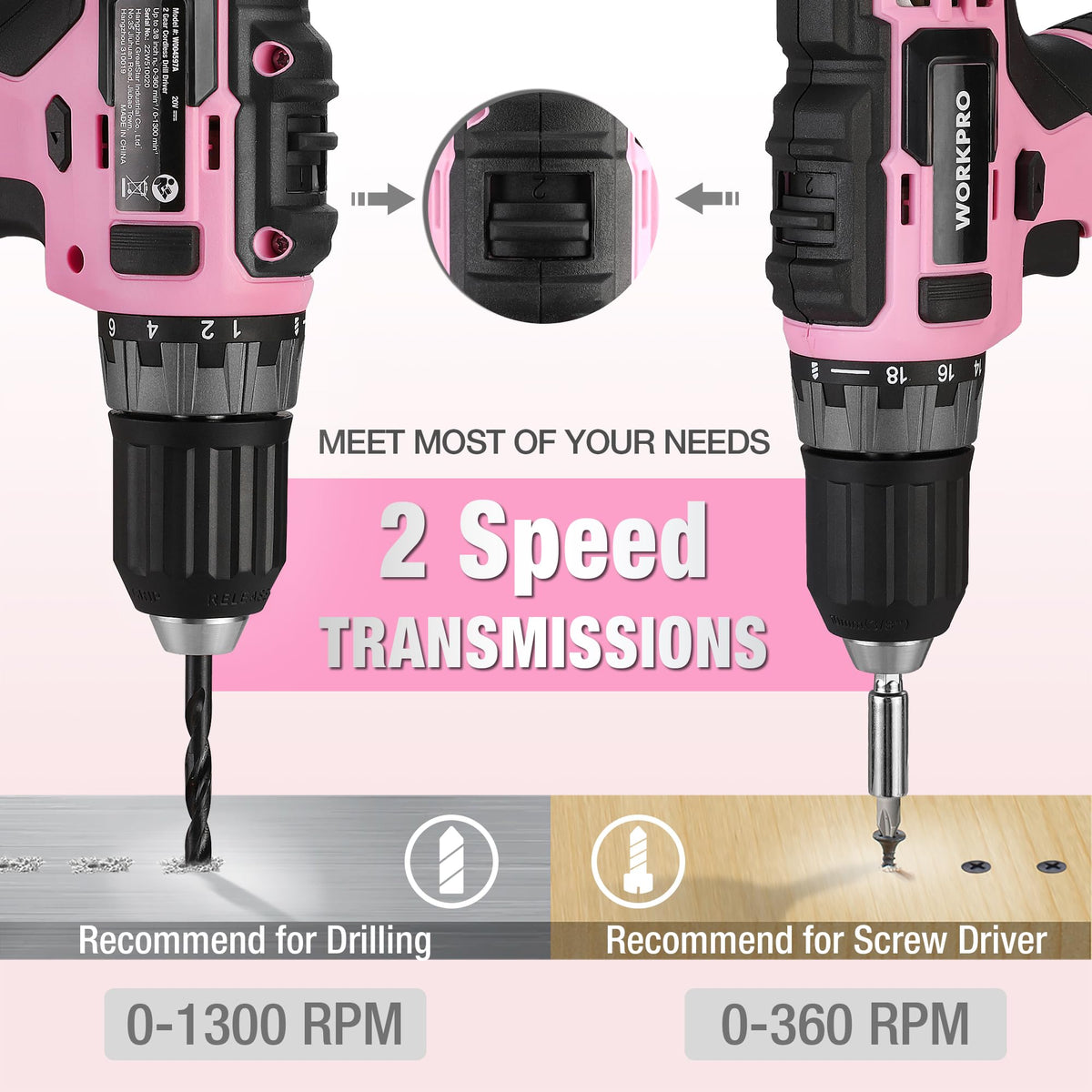 Pink Cordless Drill and 141-Piece Home Tool Kit Z7150