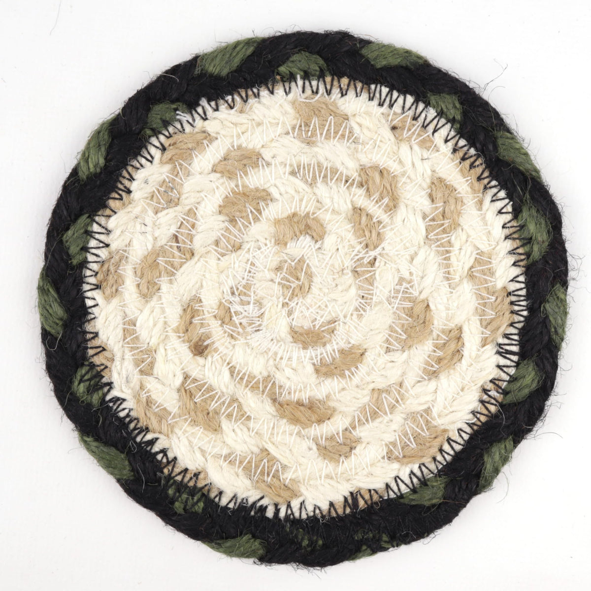 Black Braided Jute Drink Coasters Set of 2 U71002