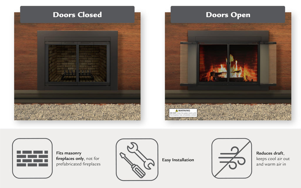 Black Medium Fireplace Screen R804444