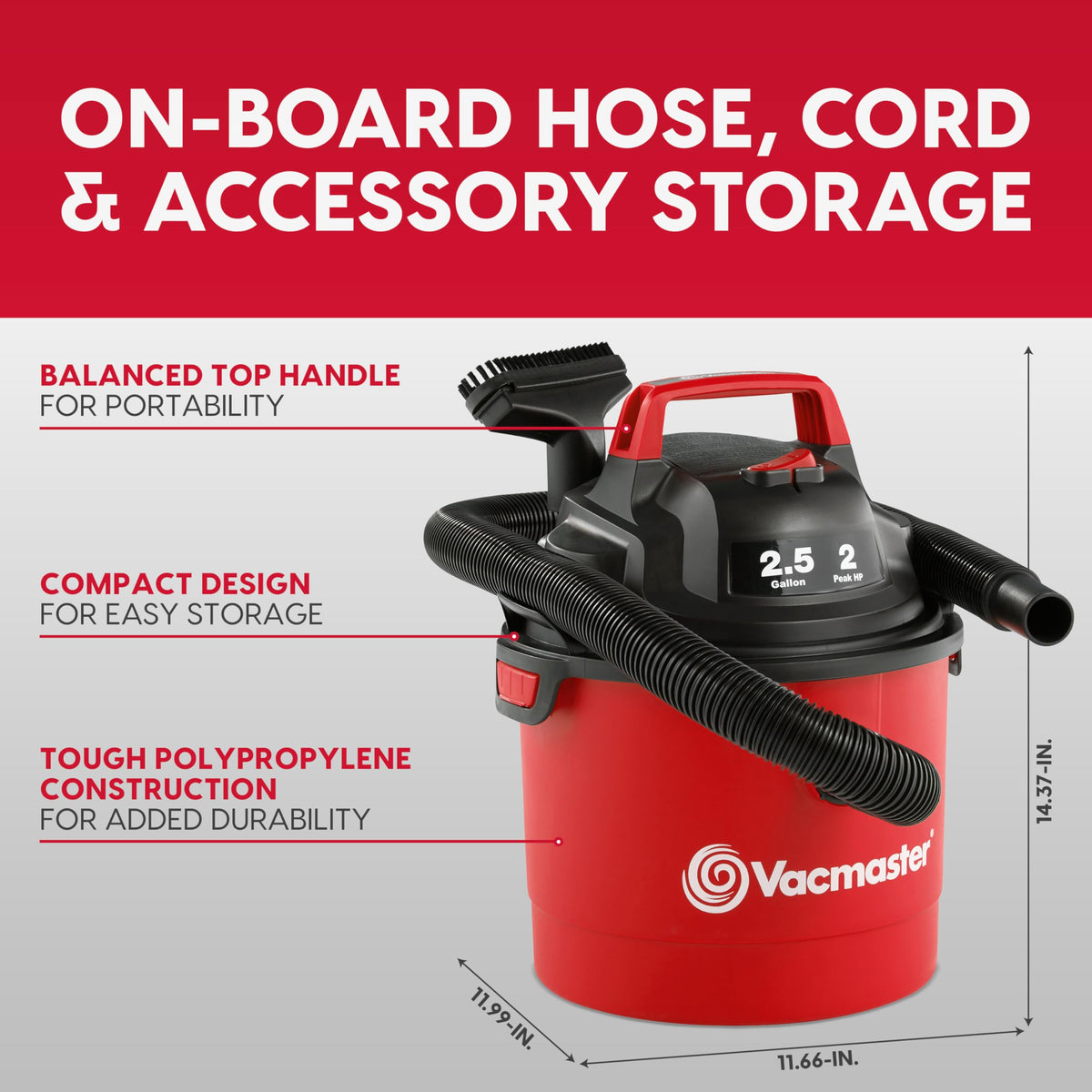 2.5-Gal Wall Mount Wet/Dry Vacuum H57245