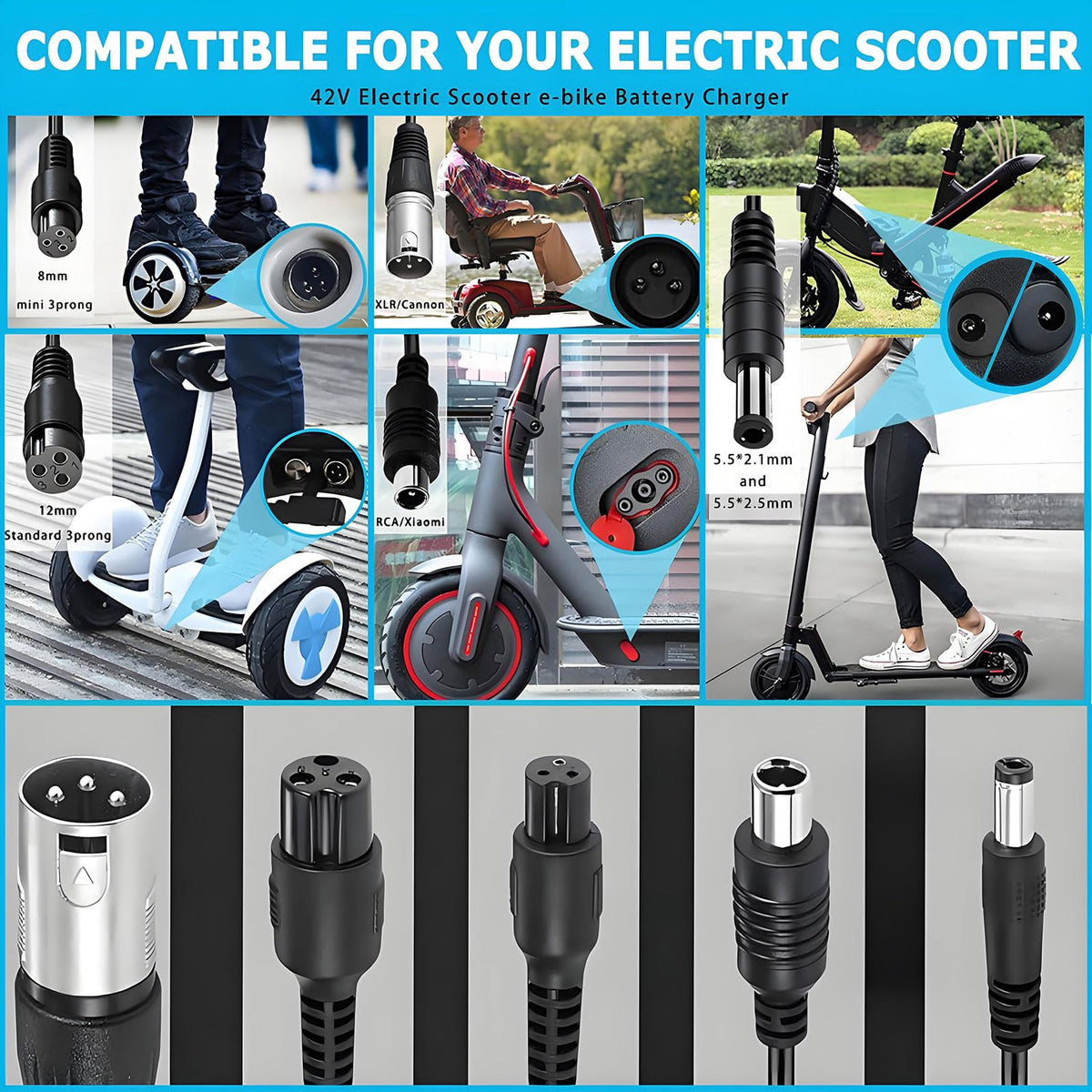 42V 2A Electric Scooter Charger L458