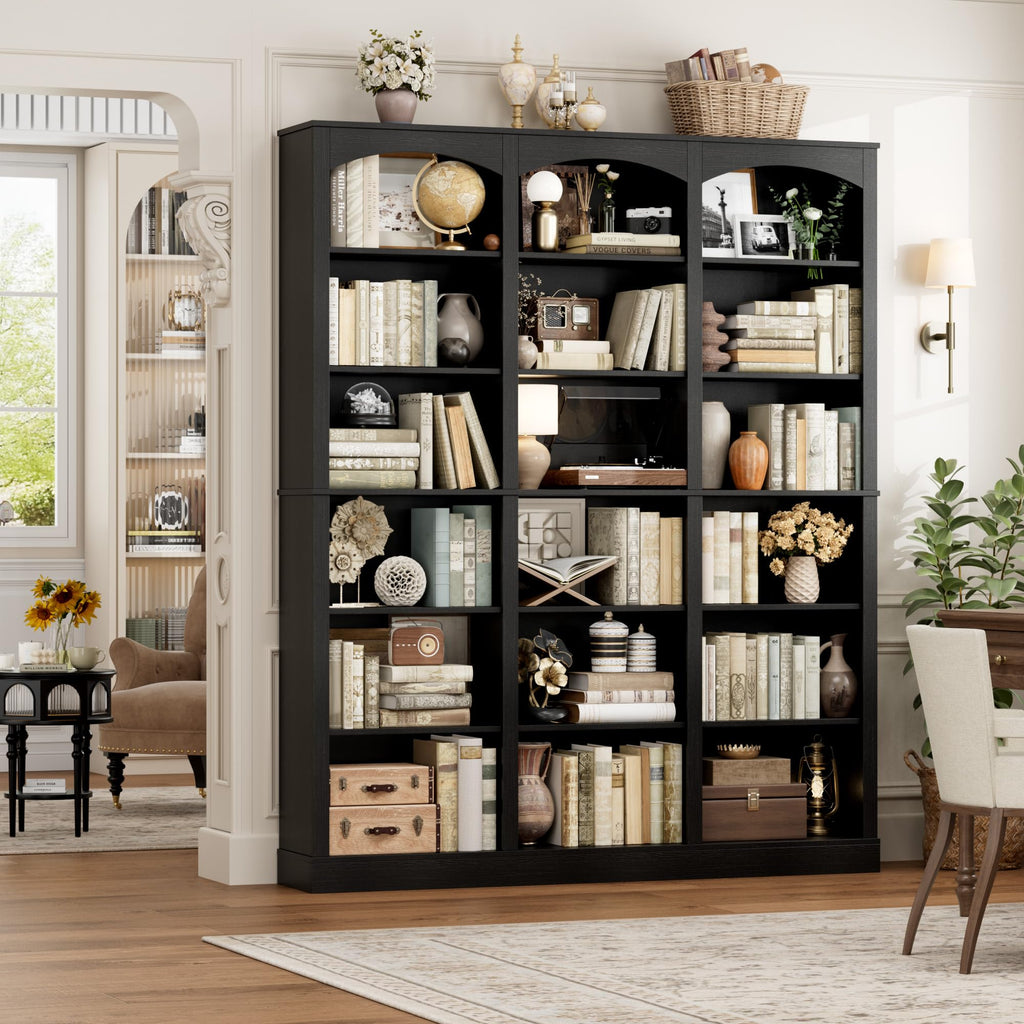 71" 6 Tier Black Bookshelf F1830