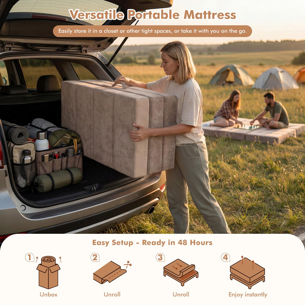 Foldable Twin 4 Inch Memory Foam Mattress D716282